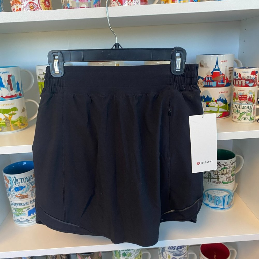 Lululemon Hotty Hot 6 Skirt ~ Black Solid - NWT